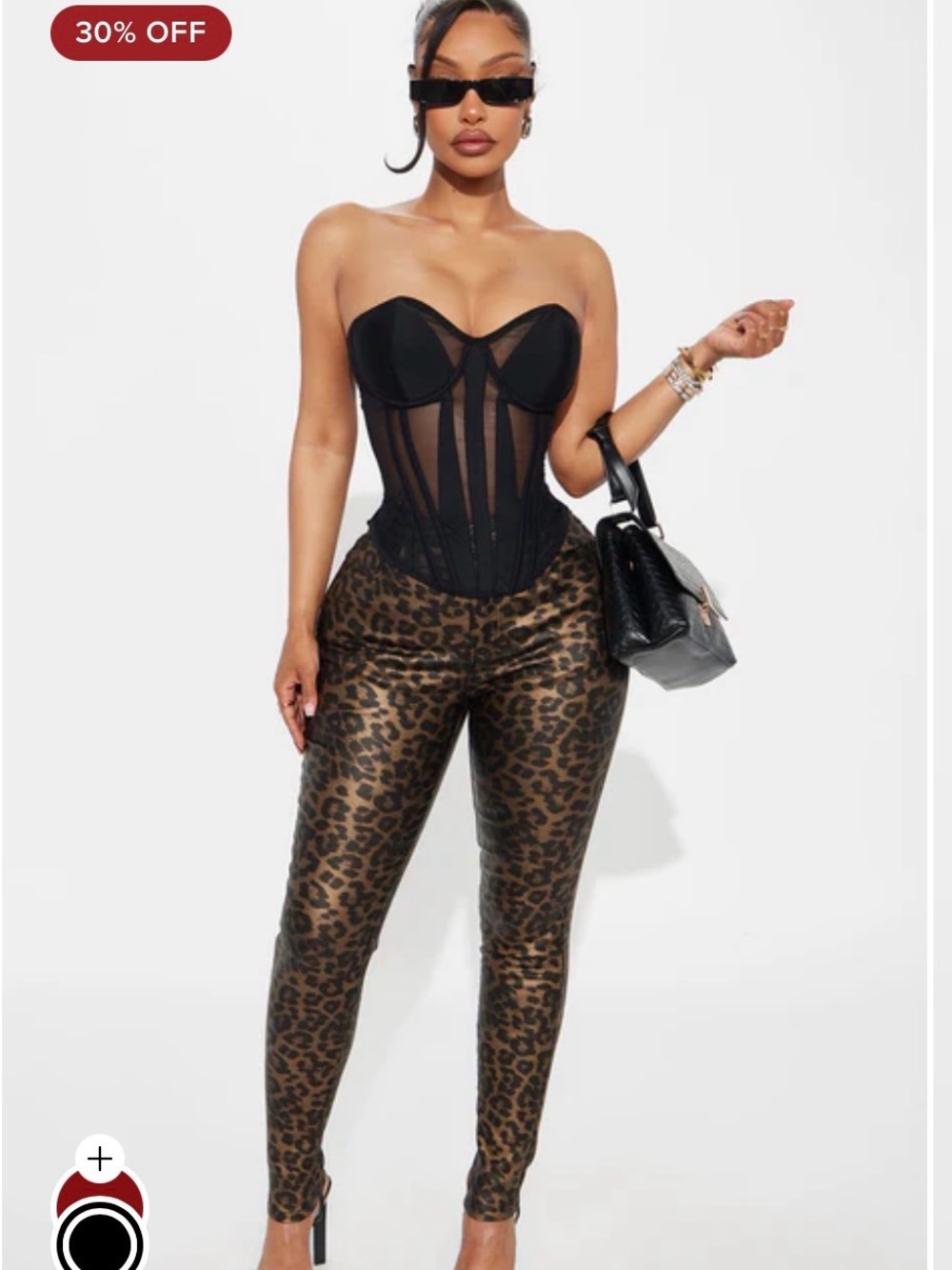 Fashion Nova Black Sheer Boned Corset Top - Picture 2 of 7